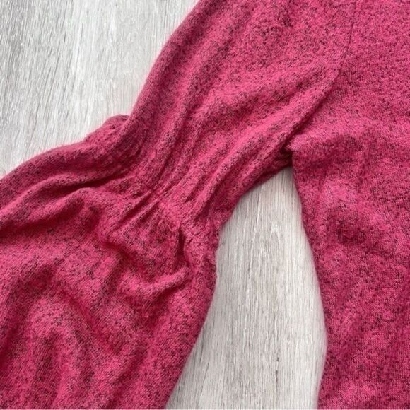 Red Fleece Bell Sleeve Sweater Dress 1X - Picture 3 of 5